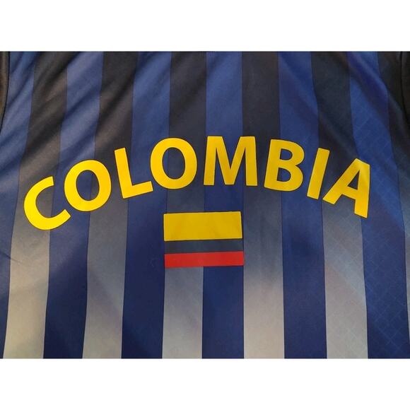 Men's Mitre Columbia National Team Jersey Blue Striped - Medium - Picture 3 of 5